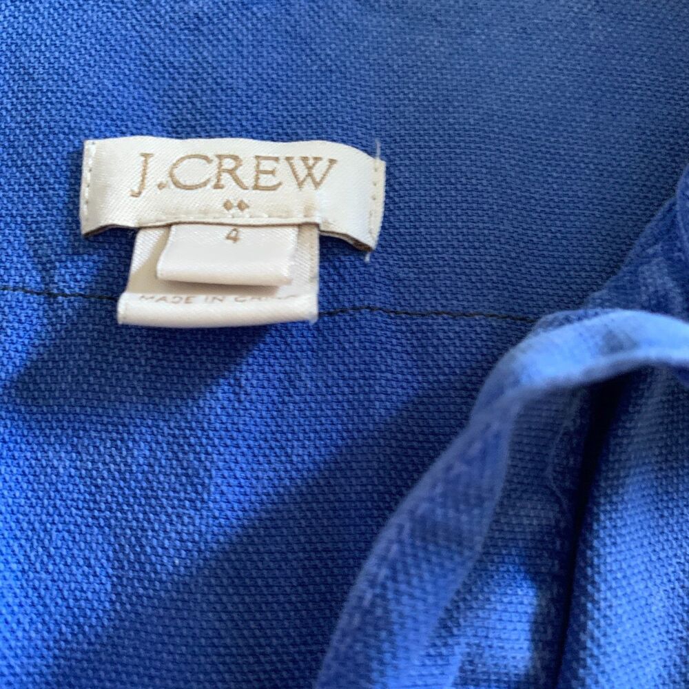Upcycled J Crew Blue Shirt Mini Dress Nirvana Band Patch Grunge Indie Size 4 - Picture 7 of 7